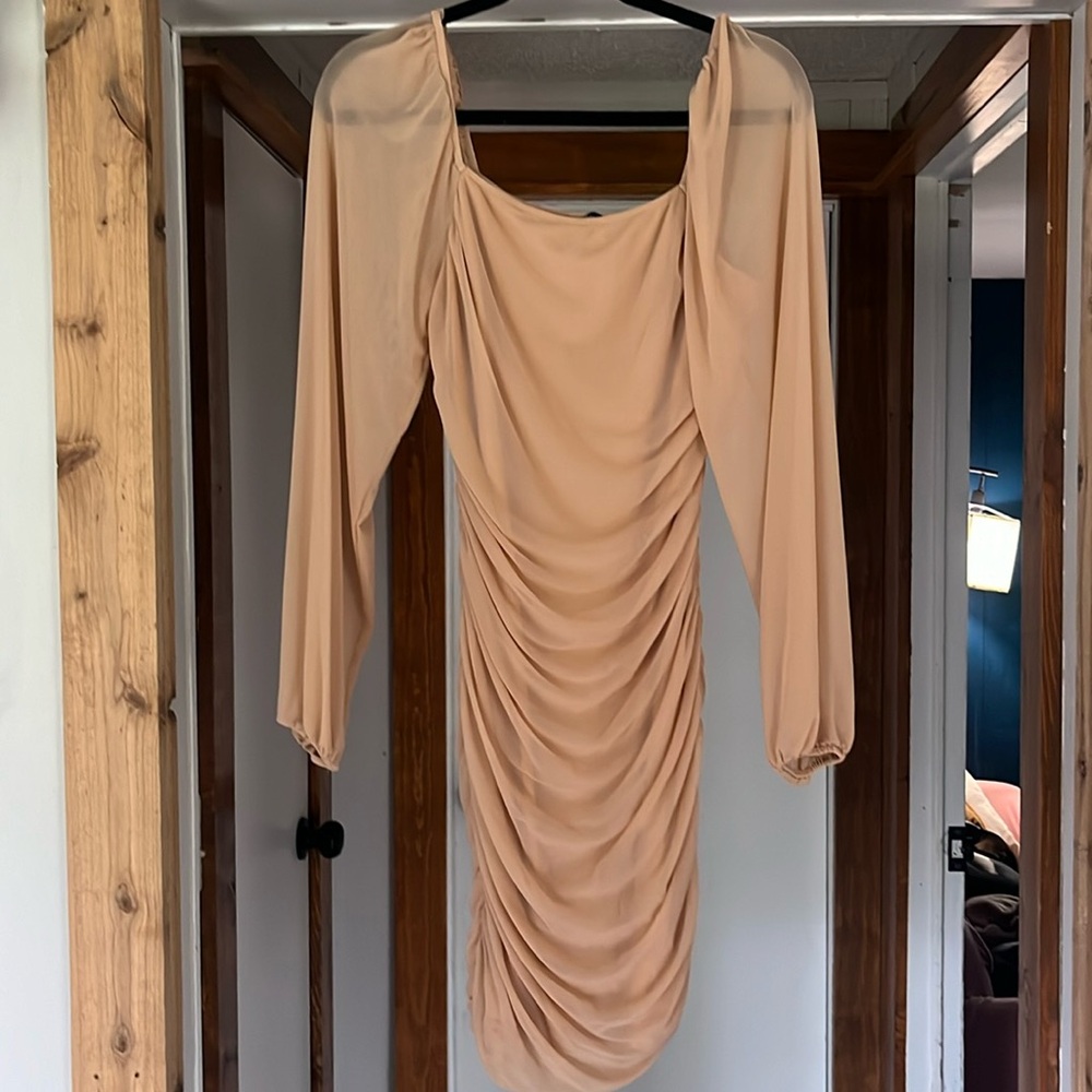 Long sleeve midi dress bodicon